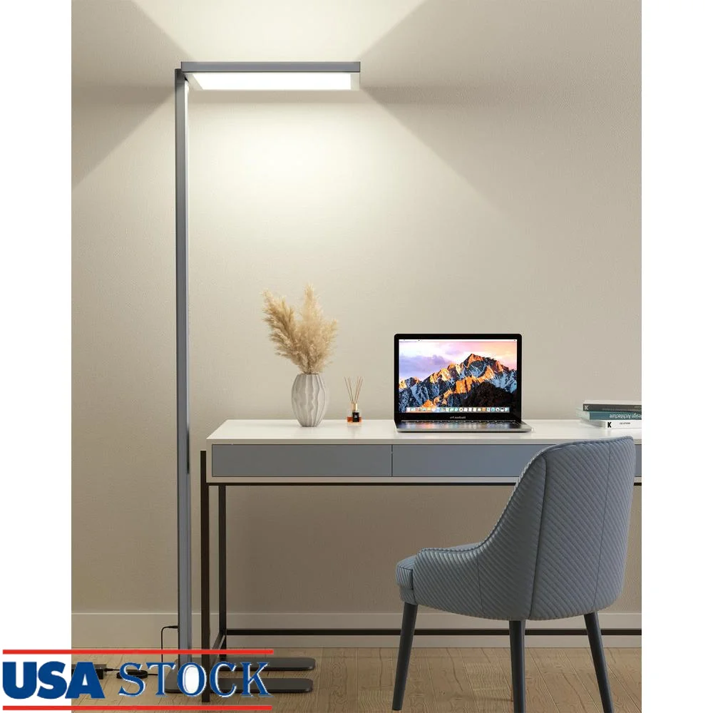 Lámpara de pie LED de 77 pulgadas Luz de pie regulable para el cuidado de los ojos 100W Lámpara de lectura de oficina moderna Brillo de luz natural del día
