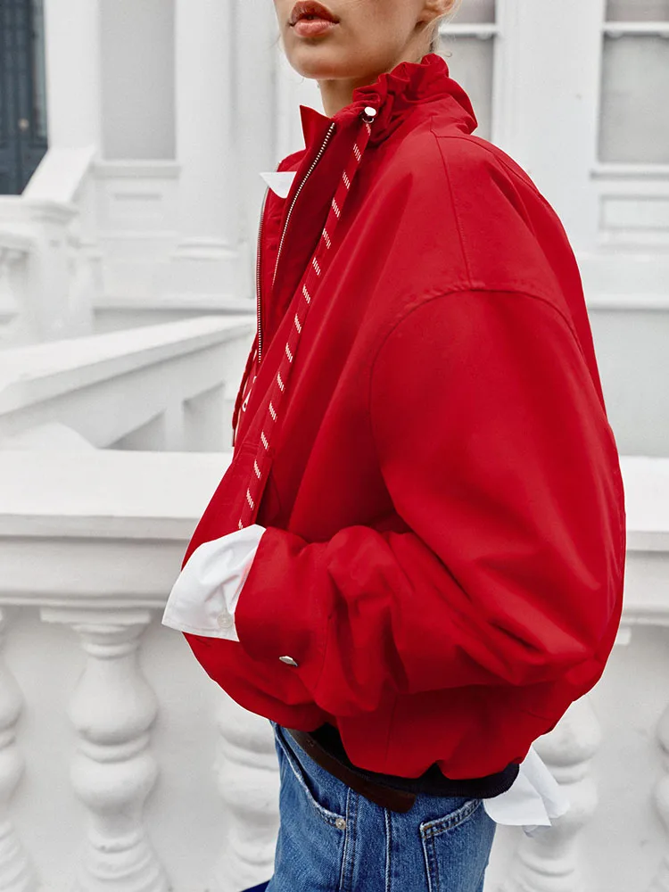 Fashionable Long Sleeve Stand Collar Waterproof Cotton Jacket Women's Outerwear New Arrival Autumn 2026 Neutral Style Standar...