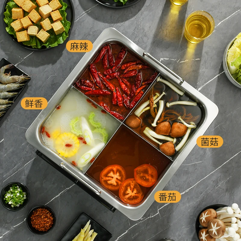 

Food Dishes Hot Pot Charcoal Korean Noodle Cooking Thickened Chinese Hot Pot Ramen Stainless Steel Gas Fondue Chinoise Cookware