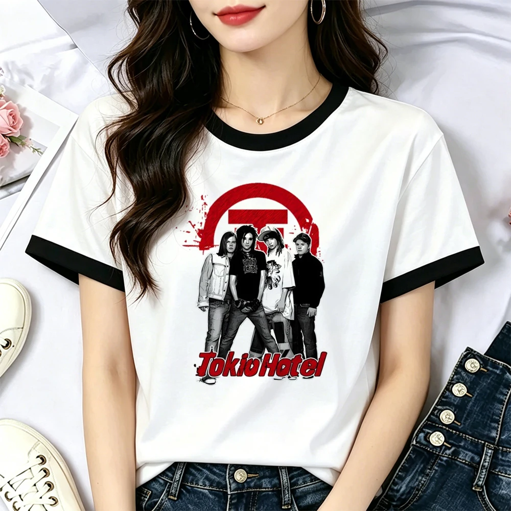Tokio Hotel t-shirt female gyaru korean fashion streetwear cheap t shirt 2000s grunge party funny Psychedelic