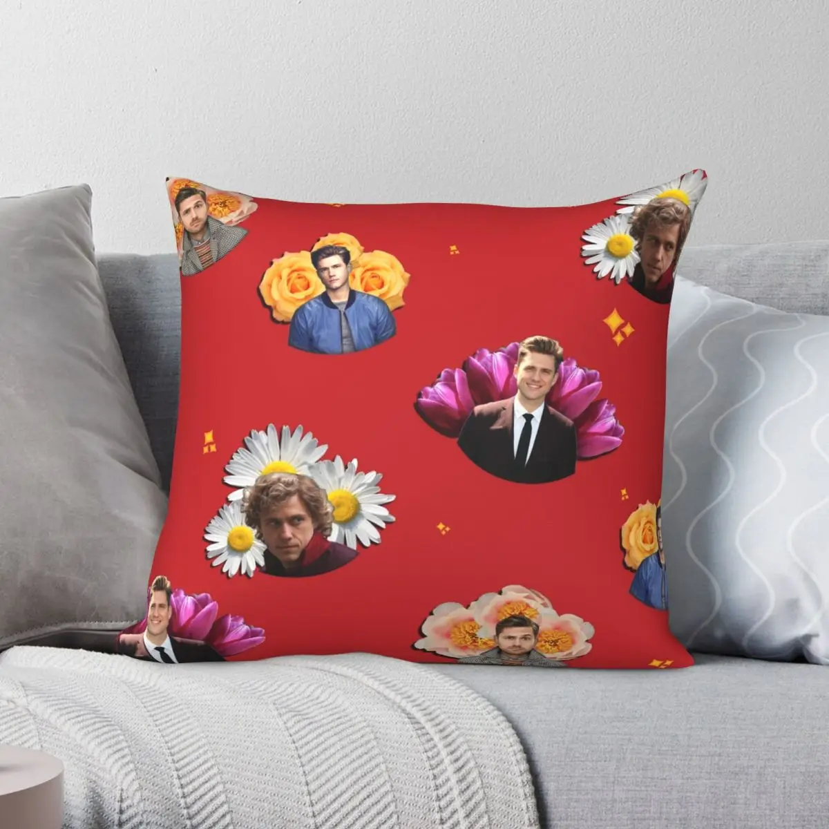 Aaron Tveit Square Pillowcase Polyester Linen Velvet Pattern Zip Decor Throw Pillow Case Home Cushion Cover