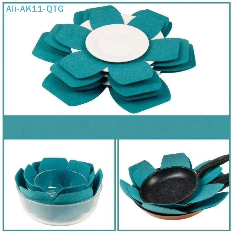 NEW 12Pcs Felt Pot Pan Protecetors Anti Scratch Non-Stick Divider Pads Pan Bottom Heat Insulation Protect Kitchen Cookware Tools
