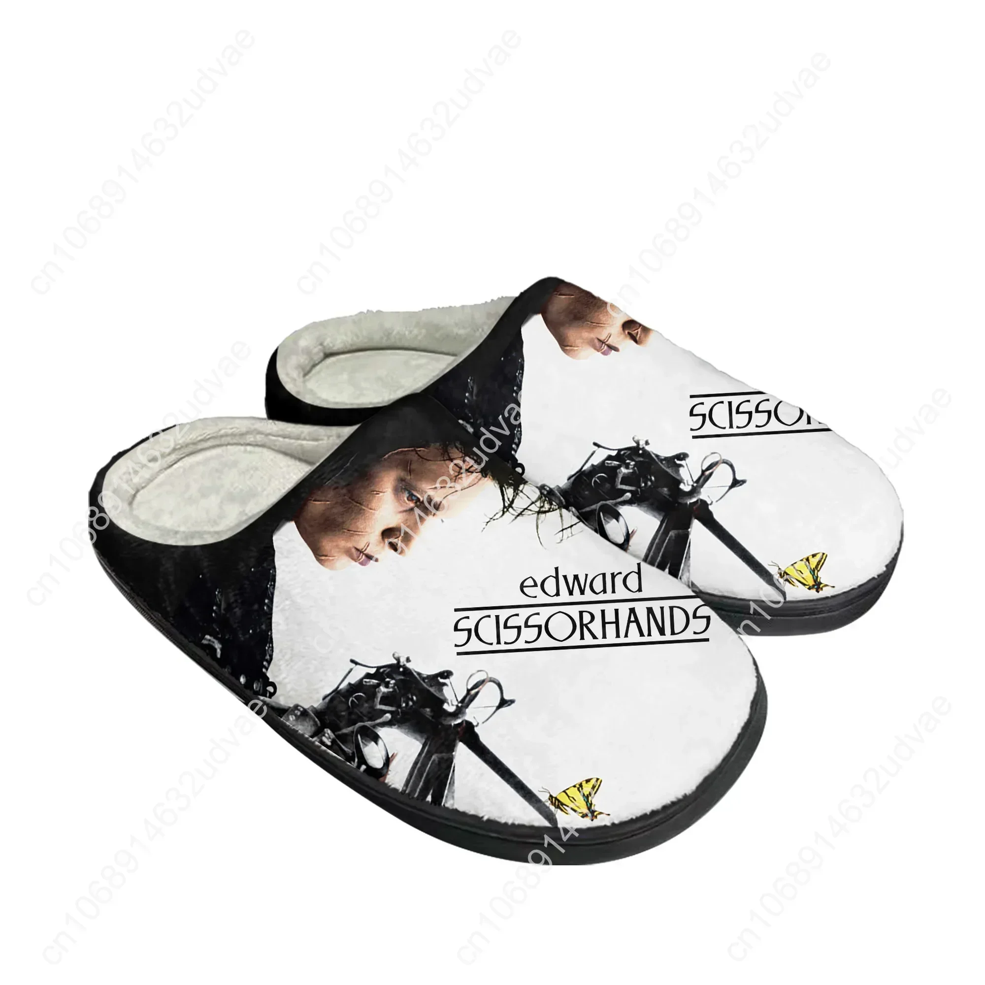 Edward Scissorhands Johnny Depp Home Cotton Slippers Plush Bedroom Casual Keep Warm Shoes Indoor Mens Womens Customized Shoe