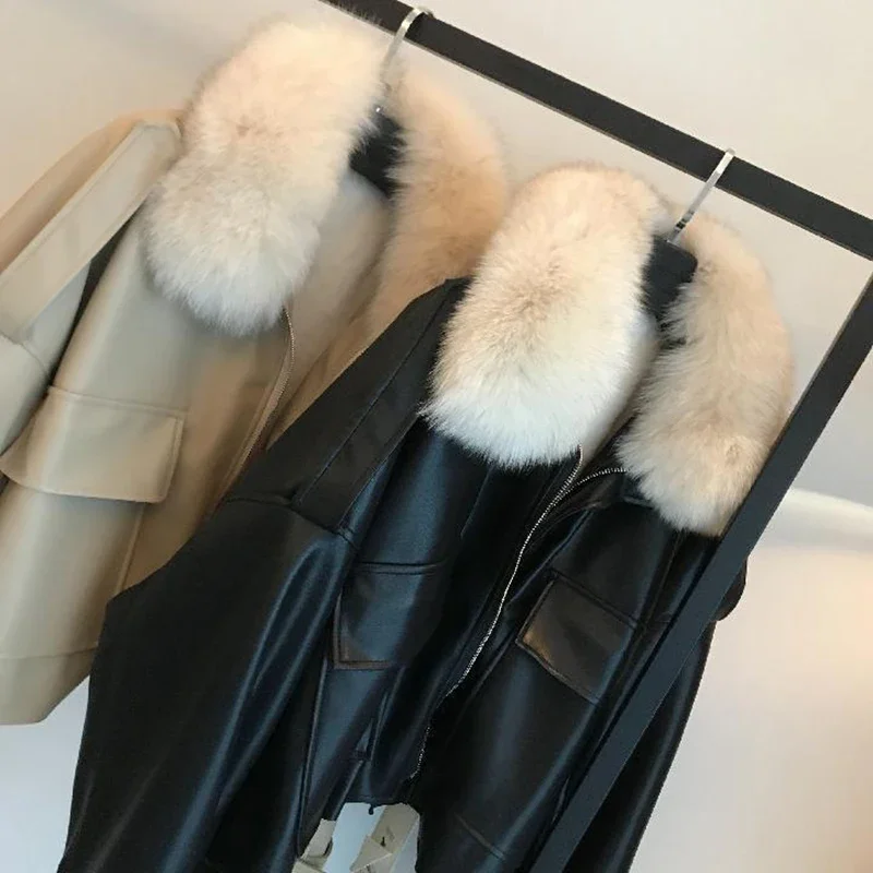 2024 Plush Women\'s Parkas Coat Windbreak Warm Winter Jacket Female Vintage Loose Big Fur Collar Winter coat thicken outwears