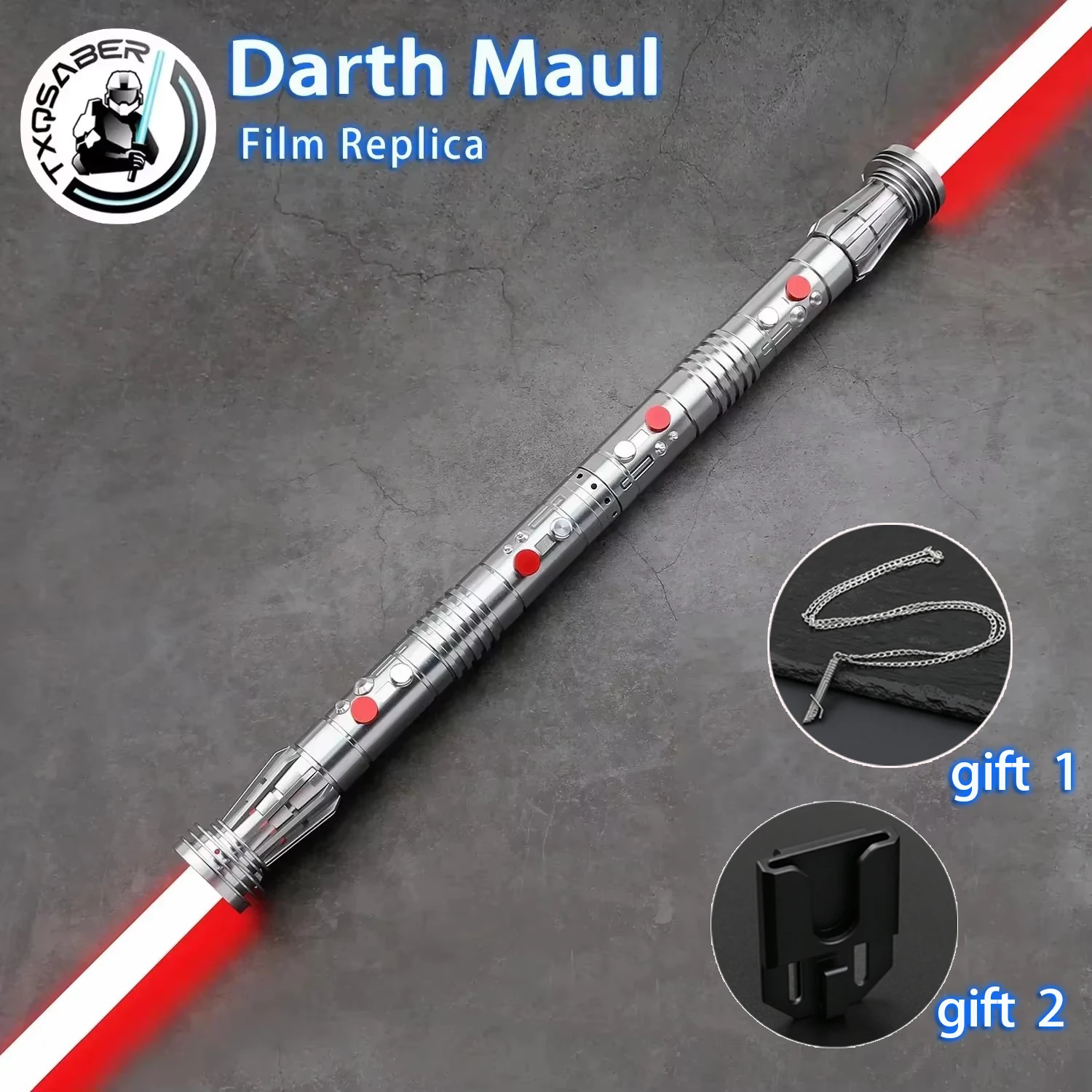 

TXQSABER Darth Maul Neo Pixel Double Lightsaber Metal Hilt Heavy Dueling Laser Sword with Led Blade Smooth Swing Jedi Force Gift