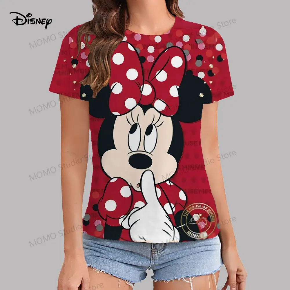 XS-3XL Disney Mickey Mouse Women's T-shirt Street Wear Summer Top Youthful Woman Clothes Tops O Neck Y2k 2024 Short Sleeve Tee