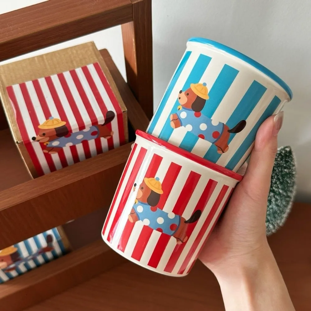 

Drinkware 350ml Puppy Ceramic Milk Cup Cartoon Puppy Coffee Mug Ceramic Sausage Dog Tea Cup Student