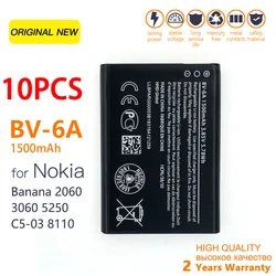 Batteria di ricarica originale BV 6A BV6A BV-6A 1500mAh per Nokia Banana 2060 3060 5250 C5-03 8110 4G Sostituzione del telefono cellulare Bateria