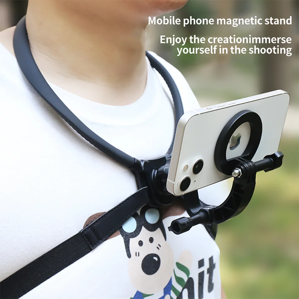 

Silicone Camera Neck Holder Neck Mount Quick Release Holder for GoPro Hero13 Insta360 DJI Action 4/Pocket 3 Phone Accessory