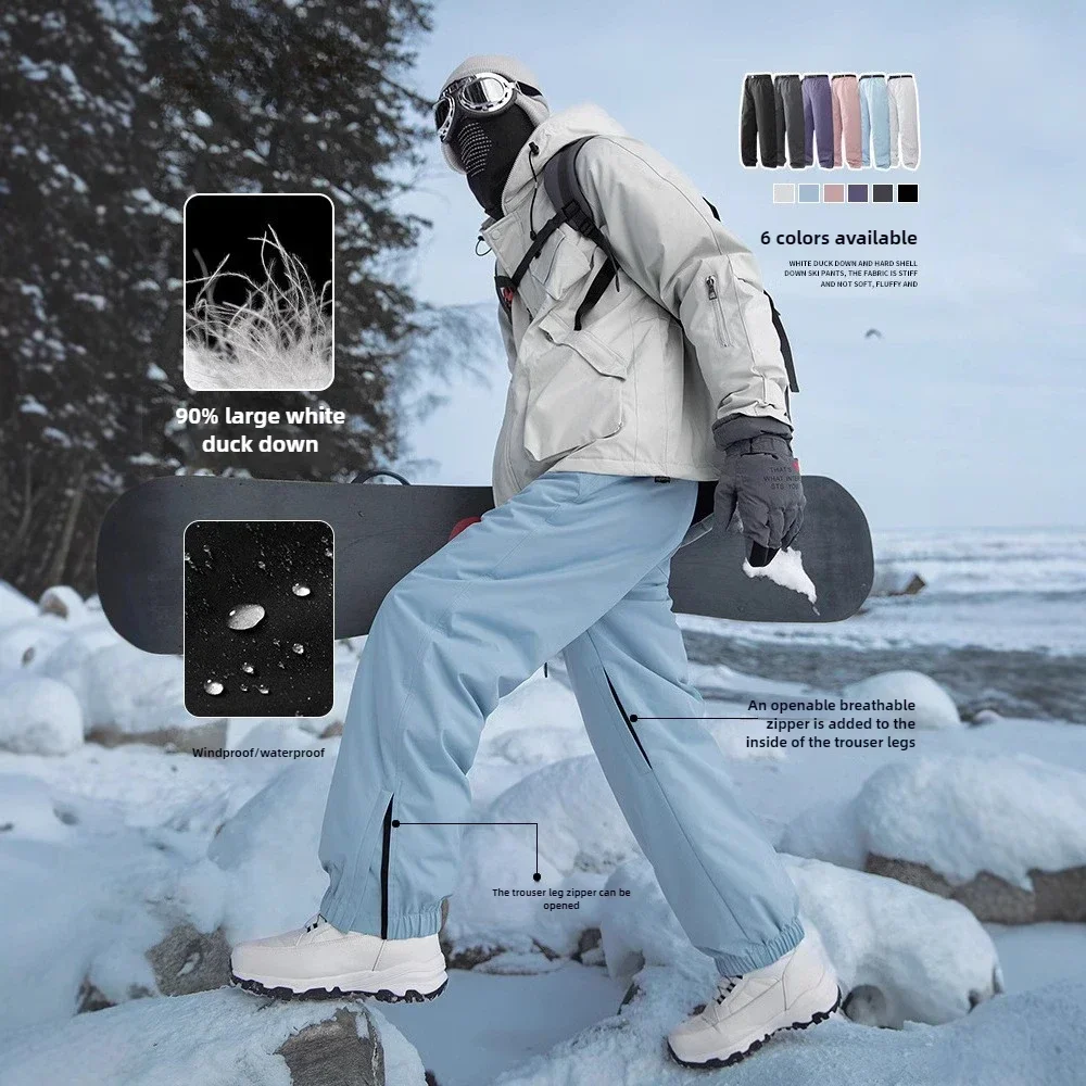 OT4-30 درجة شتاء جديد شتاء خارجي عالي الجودة مقاوم للرياح ومقاوم للماء وسراويل ثلج دافئة مع غلاف صلب مقاوم للرياح