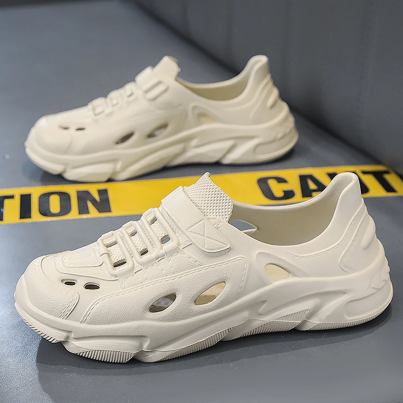 

Мужские летние канионерирующие сабо для уличного ношения, на толстой подошве, с мягким ощущением, дышащие, нескользящие тапочки