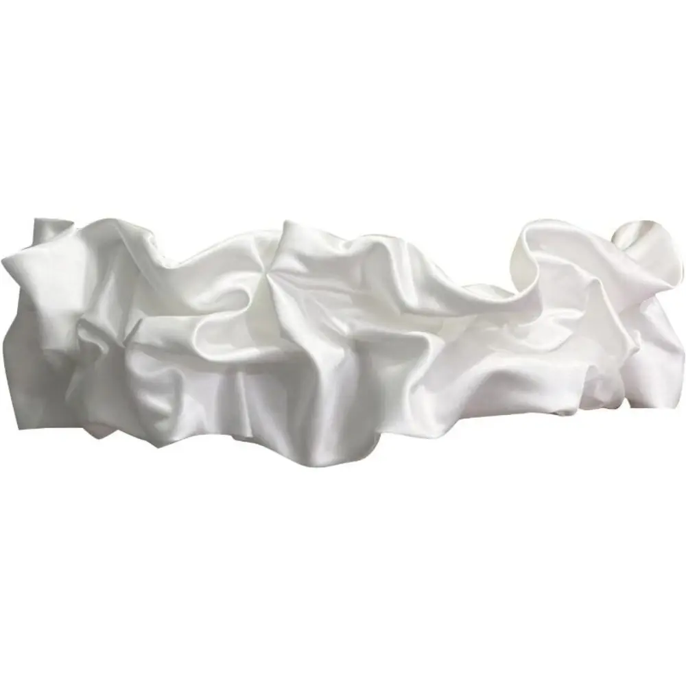 New Detachable Satin Ruffle Shawl Elastic Elegant Satin Bridal Shawl Pleated Bubble Sleeves Boat Neck Cape Evening Event