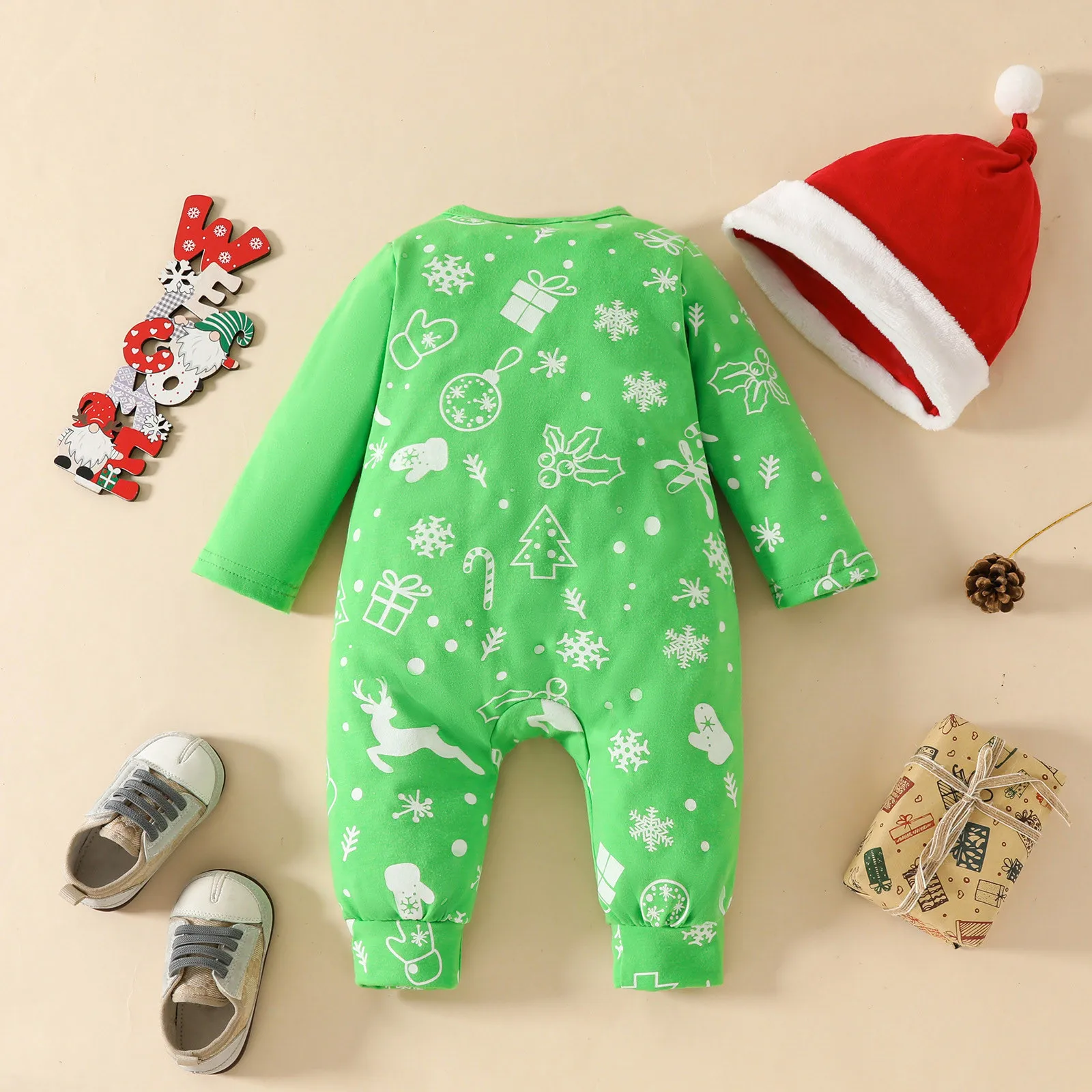 New Year Costume Baby Xmas Jumpsuit My First Christmas Clothes For Baby Cartoon Deer Romper For Newborns Prints Clothes Gift