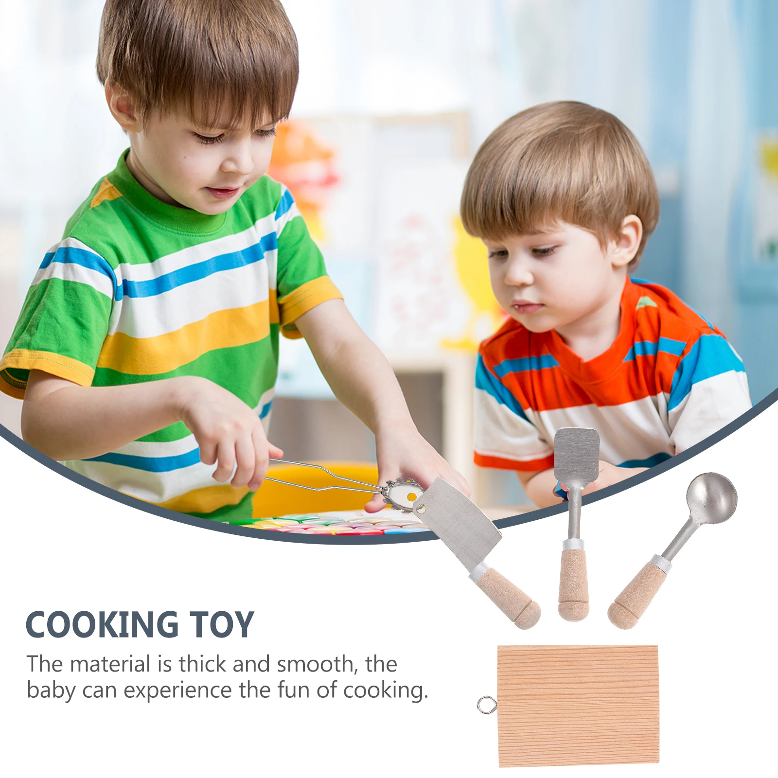 مجموعة أدوات المطبخ الصغيرة لعبة آمنة للأطفال دعائم محاكاة خيال من الفولاذ المقاوم للصدأ عملية