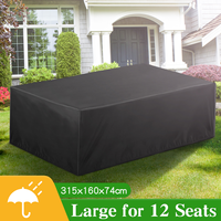 315x160x74cm Waterproof Outdoor Garden Furniture Cover For Rattan Table Chair Sofa Protection Set Furniture Dustproof Rain Cover