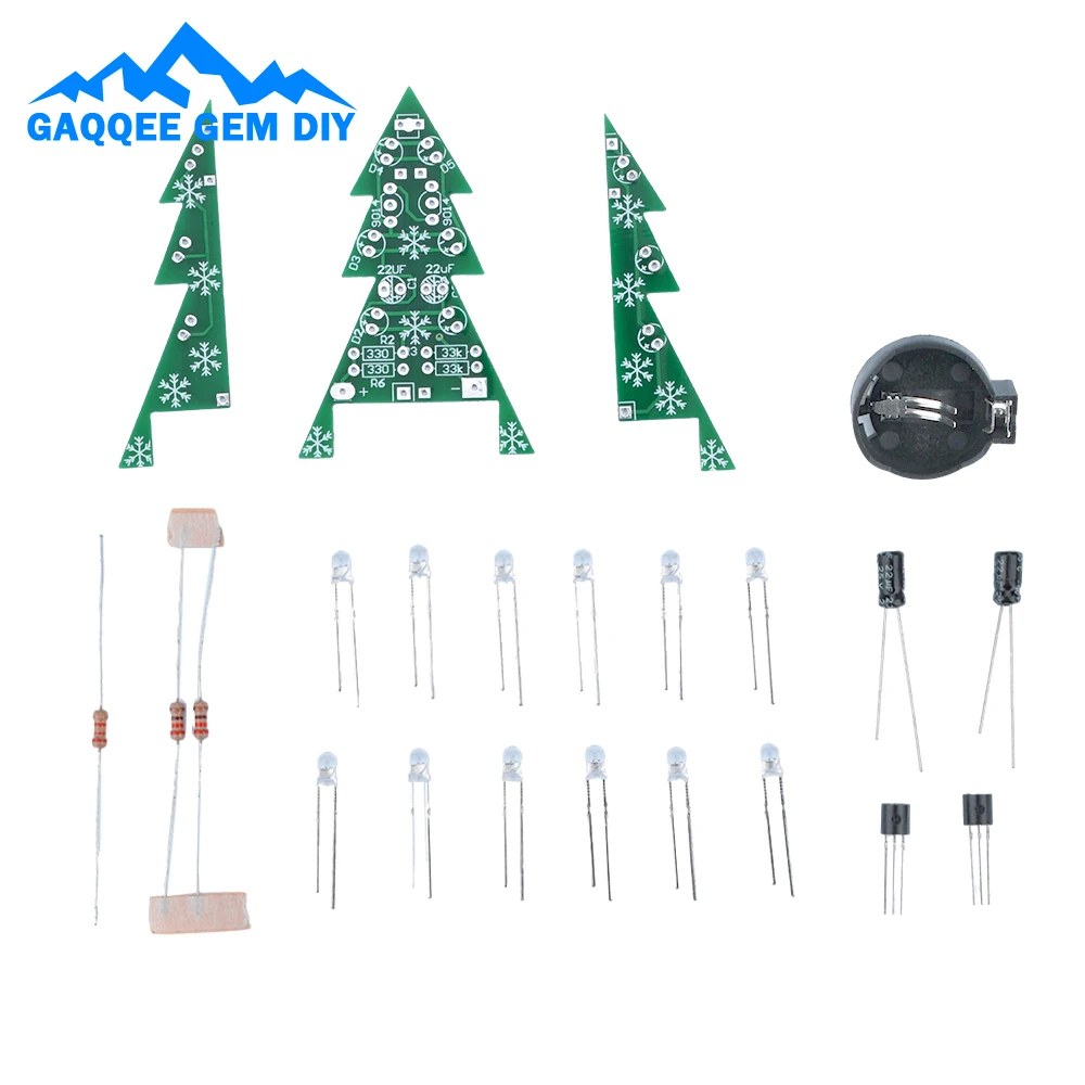 Christmas Decoration LED Flashing Christmas Tree Christmas Gifts Decorations DIY Kit Soldering Practice Module