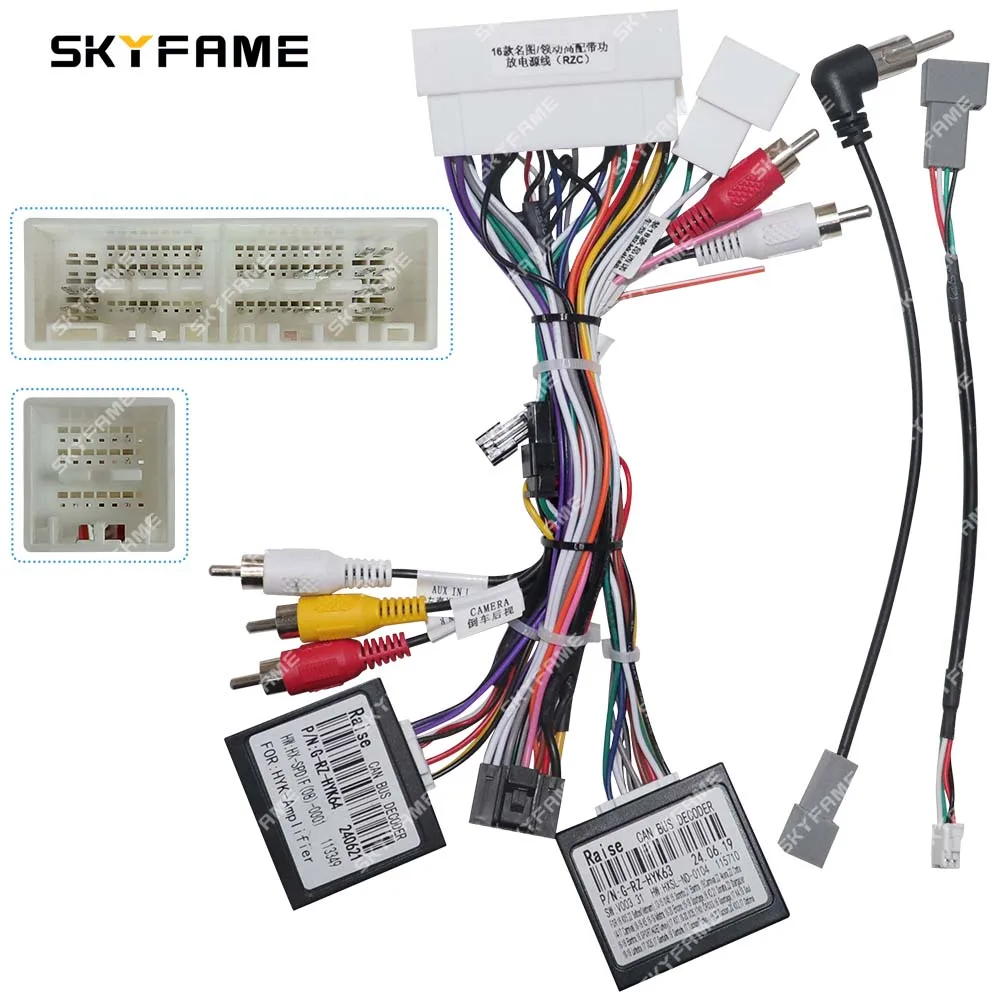 SKYFAME adaptor Harness kabel 16pin mobil dekode kotak Canbus Cabler daya Radio Android untuk Hyundai Elantra Hyundai Mistra