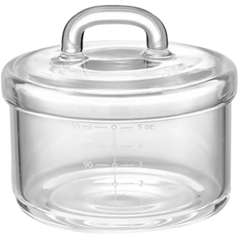 

Premium Glass Stew Bowl with Lid and Measurement Scale Heat Resistant Cold Resistant for Baby Food Steamed Egg Soup Desserts