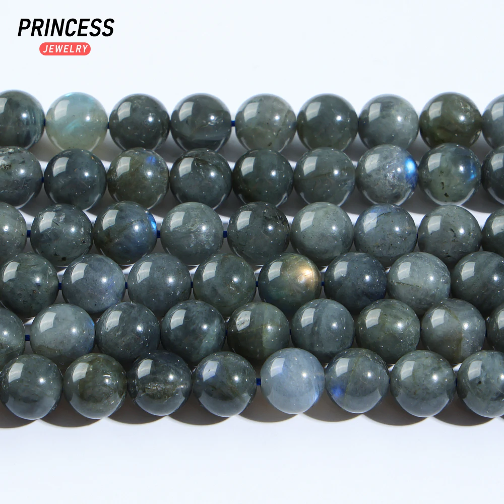 A+ Natural Black Labradorite 6 8 10mm Loose Gemstone Beads for Jewelry Making Wholesale Crystal Stone Beads DIY Accessories