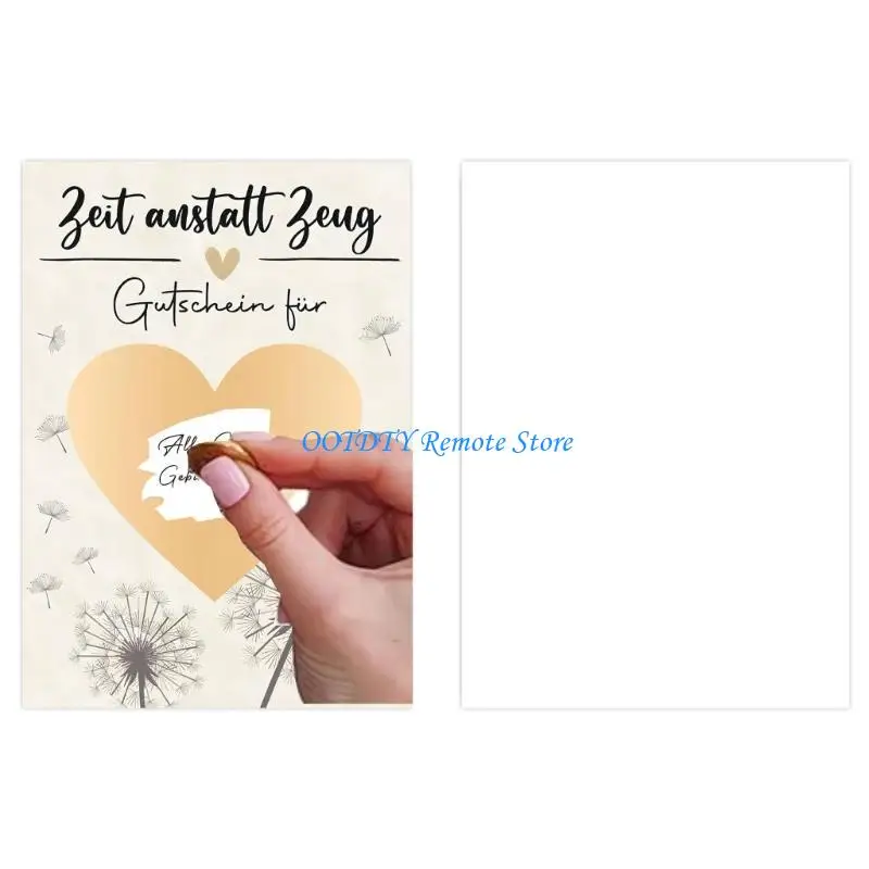 

DXAB Gender Reveal Card With Matching Envelope and Heart Scratch Off Sticker 4x5.8Inch Baby Showers Gender Announcement Card