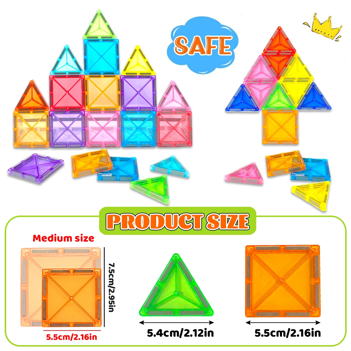 اللبنات المغناطيسية ثلاثية الأبعاد مجموعة البناء اللعب لتقوم بها بنفسك ألعاب تعليمية مونتيسوري الحسية ل 3+ كبار السن الأطفال هدية عيد ميلاد