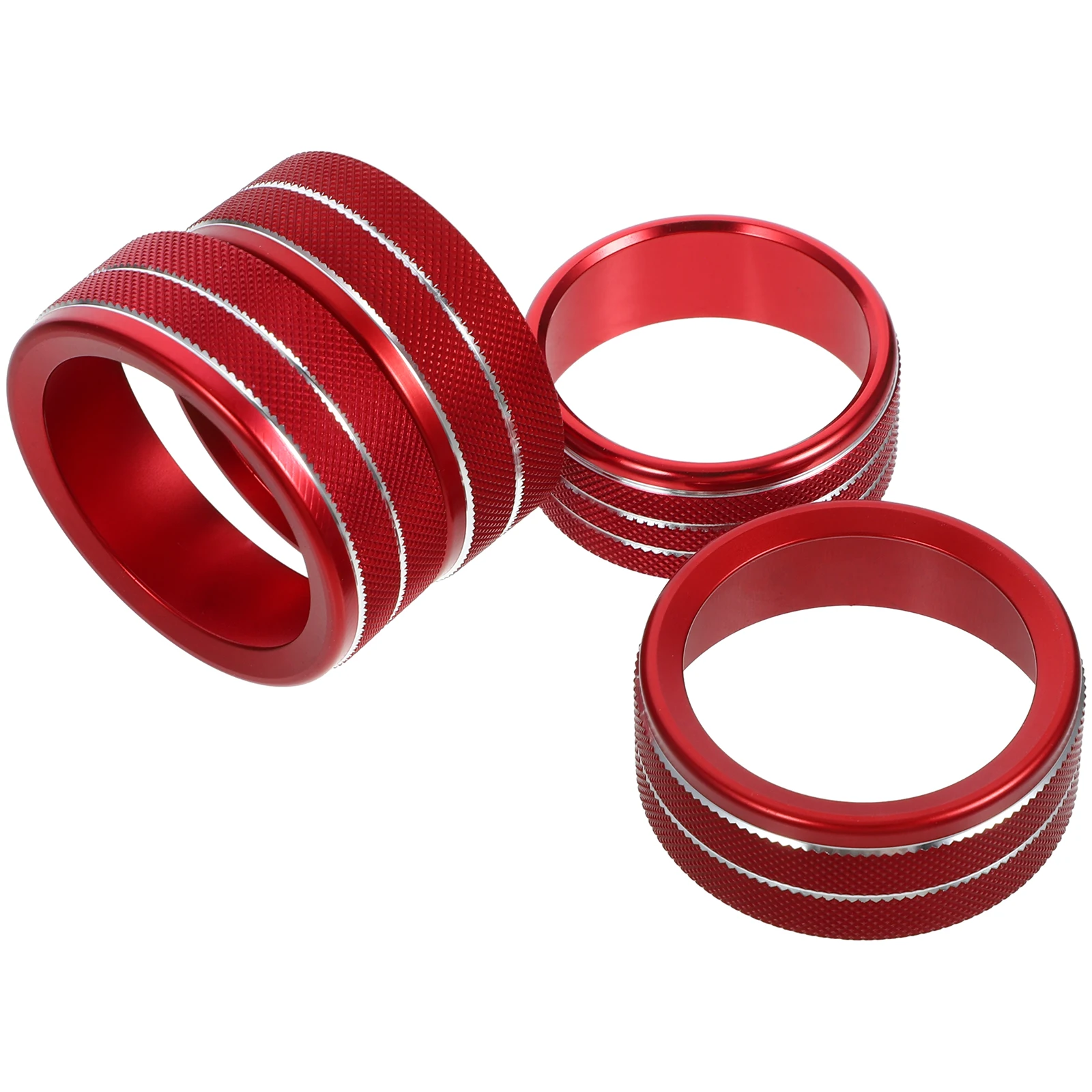 

4 Pcs Volume Knob Cover Conditioner Knob Ring Black Covers Switch Decorative Aluminum Alloy Car Interior Accessories