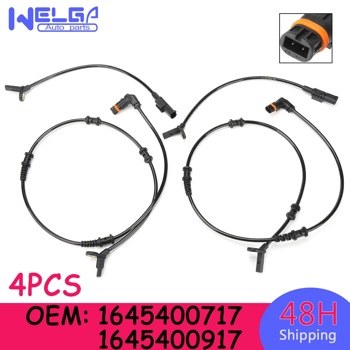 

4PCS OEM# 1645400717 1645400917 New Front Rear ABS Wheel Speed Sensor SU12507 5S11054 For Mercedes-Benz GL320 GL350 GL450 GL550