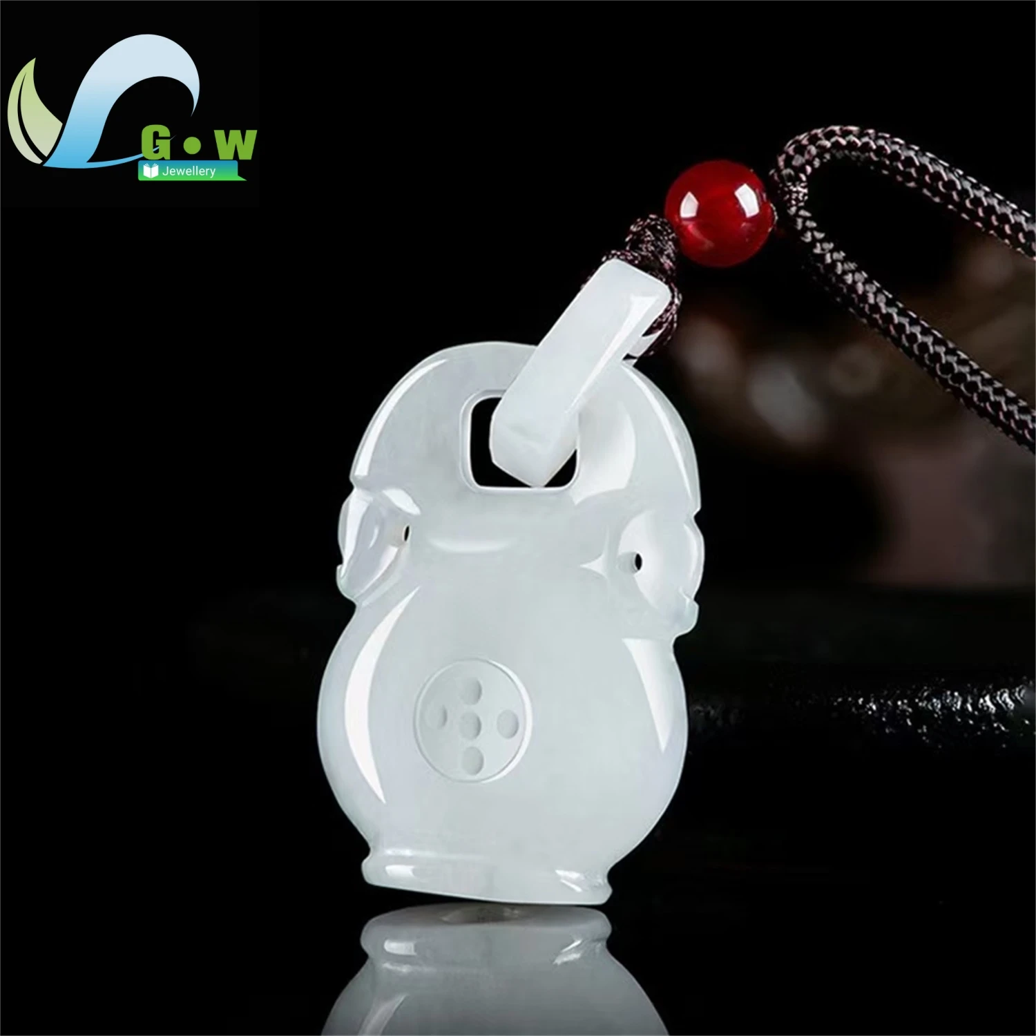 Natural A Grade Jadeite Ruyi Lock Pendant Treasure Vase Hollow Carved Icy Floral Hanging Ornament Unisex Exquisite Jewelry Gift