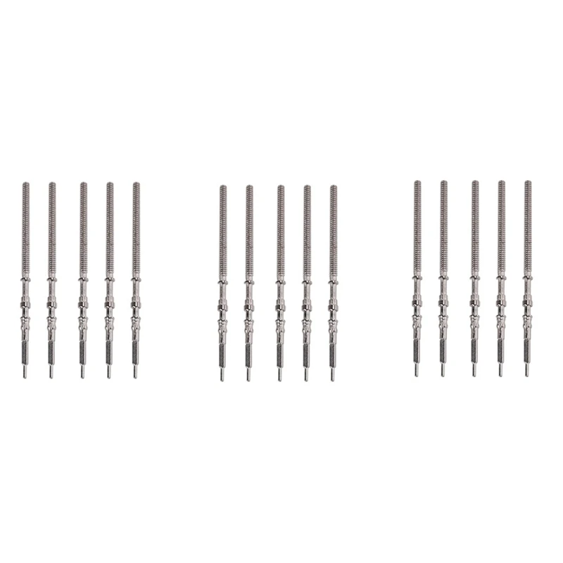 15Pcs Winding Stem for NH3 Series Movement Stainless Steel Winding Stem for NH35 NH36 NH38 NH39A Repiar Crown Kits