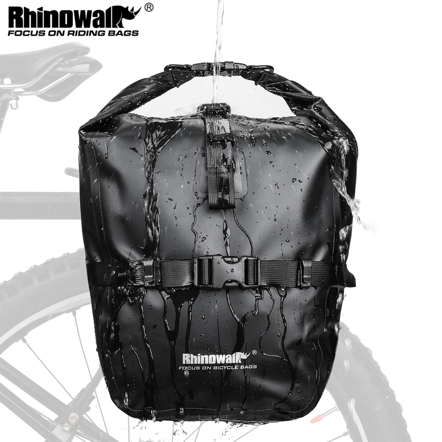 Rhinowalk Bicycle Pannier Bag 20L Waterproof Bike Bag Big Capacity Storage Bicycle Tail Bag Outdoor Cycling Pack 1PC or 2 PCS