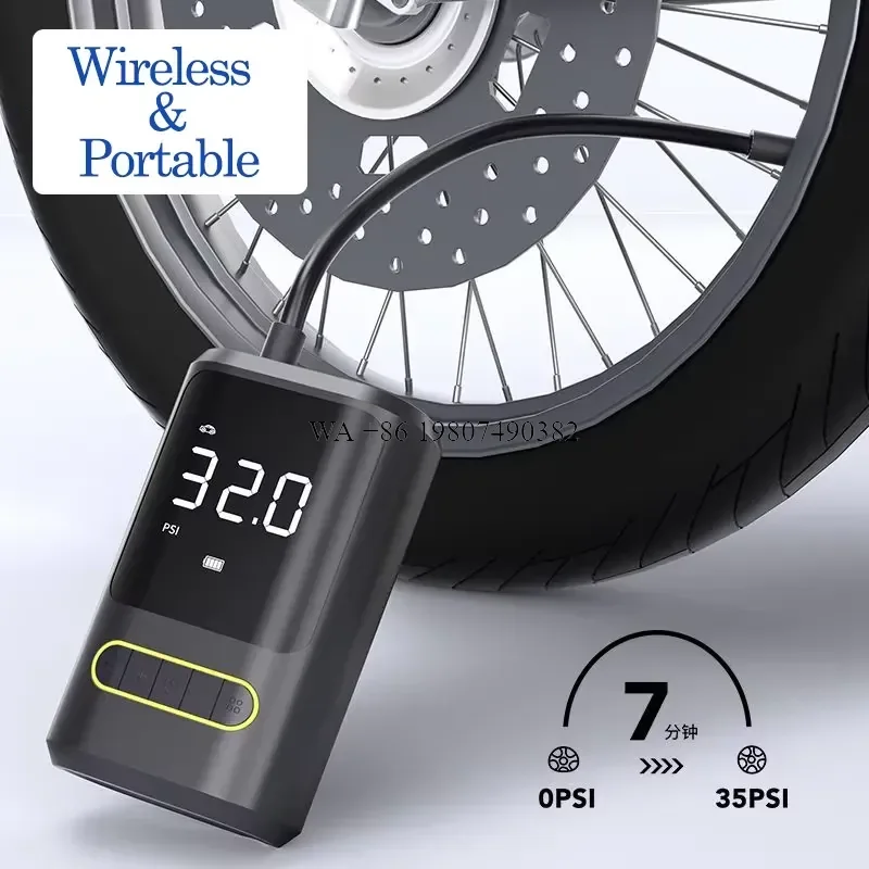 wmwmnu Mini Wireless Tire Inflator Portable Air Compressor 150PSI Cordless Air Pump with LCD Dual Screen Suitable for Car