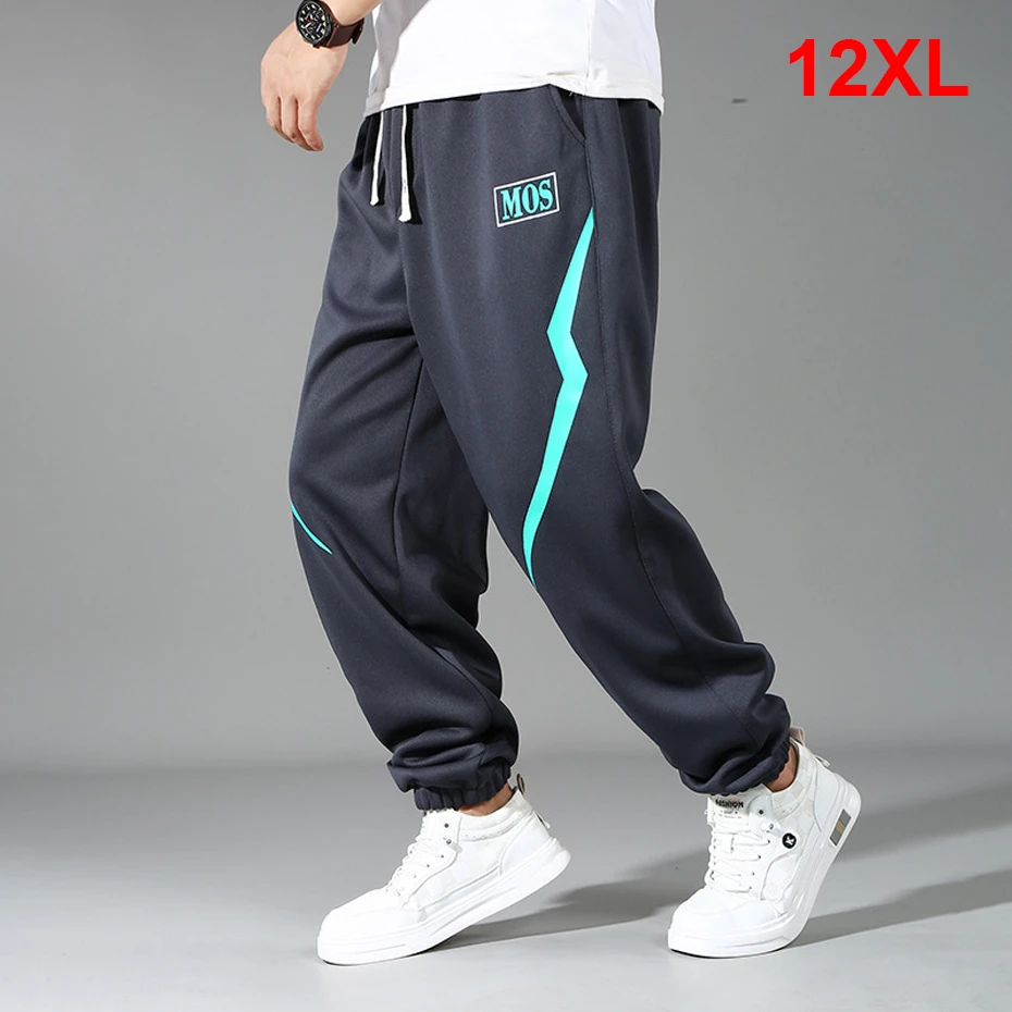 12XL Plus Size Jogger Pants Men Trackpants Fashion Casual Sweatpants Male Elastic Waist Trousers Big Size 12XL