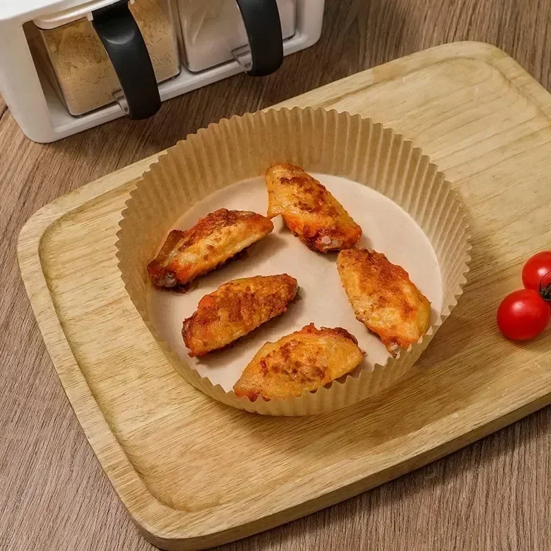 50/30 Stück Küchenzubehör Luftfritteuse Papier Küchenutensilien Einweg quadratisch rund Gebäckformen BBQ Platte Antihaft-Pad – Detail 9