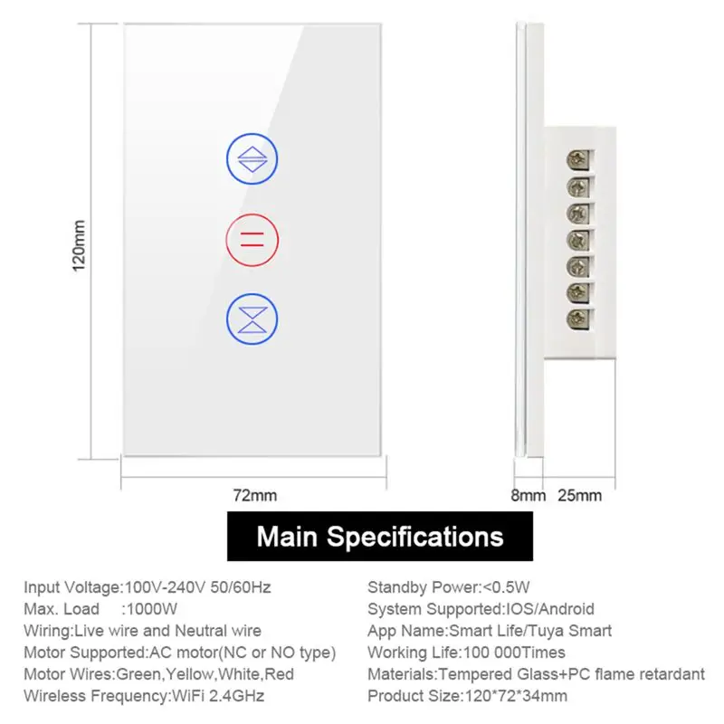 Need WiFi Curtain Switch for Electric Motorized Roller Shutter, Blinds US Switch, Smart Home for Google Home, Alexa