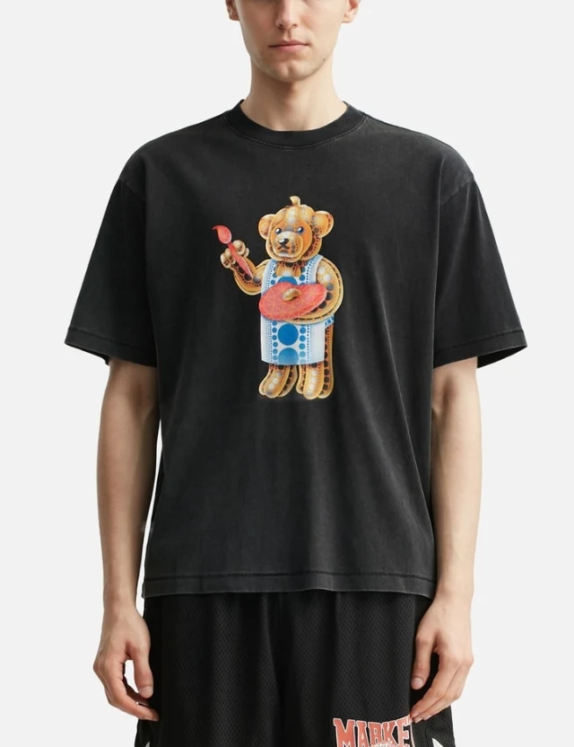 

25 Years of Summer New Casual Loose Bear Print Men's and Women's Summer Casual Short-sleeved Top