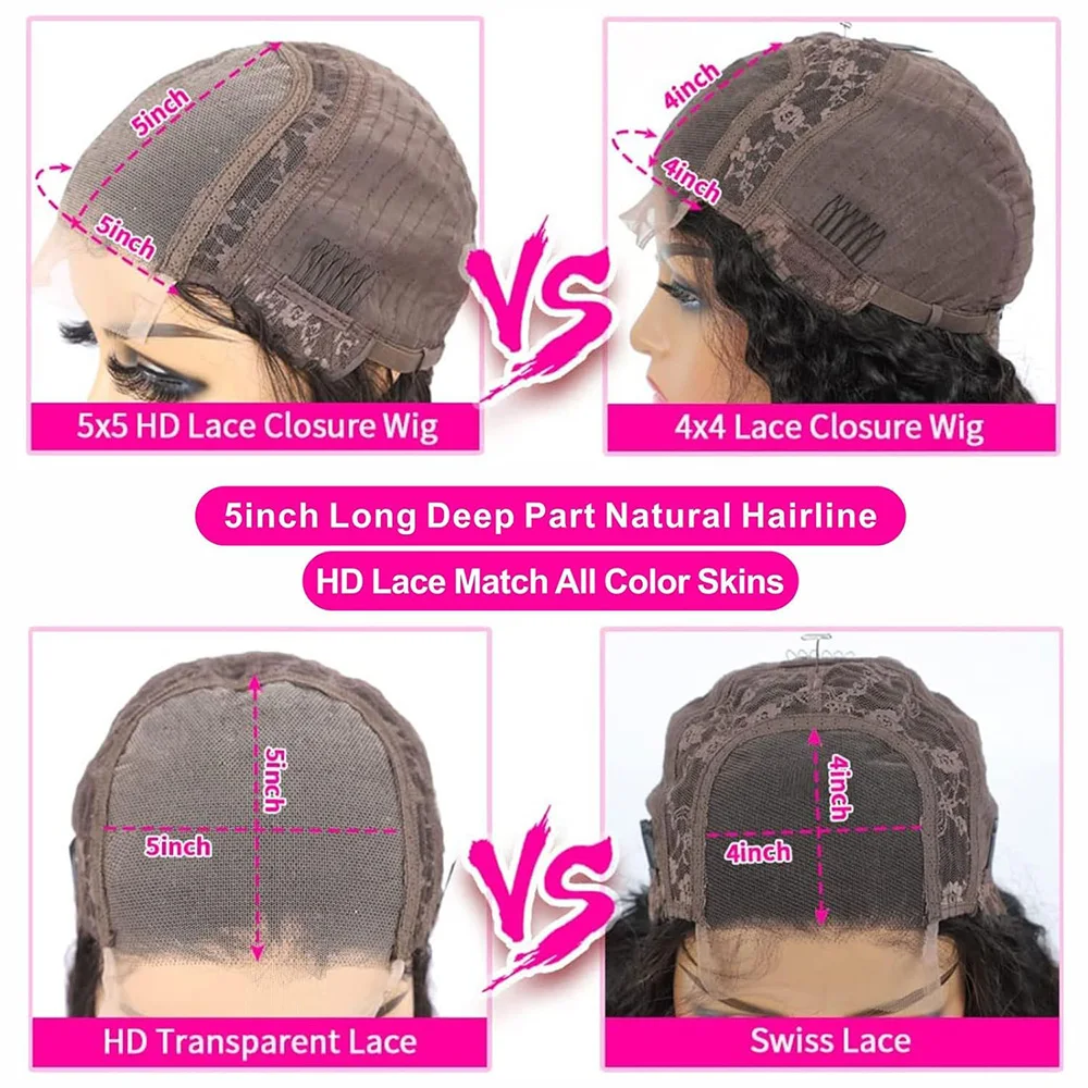 Water Wave Lace Front Pruiken Menselijk Haar 5X5 Hd Trasparent Lace Frontale Human Hair Pruiken Voor Vrouwen Pre Geplukt Met Babyhaar