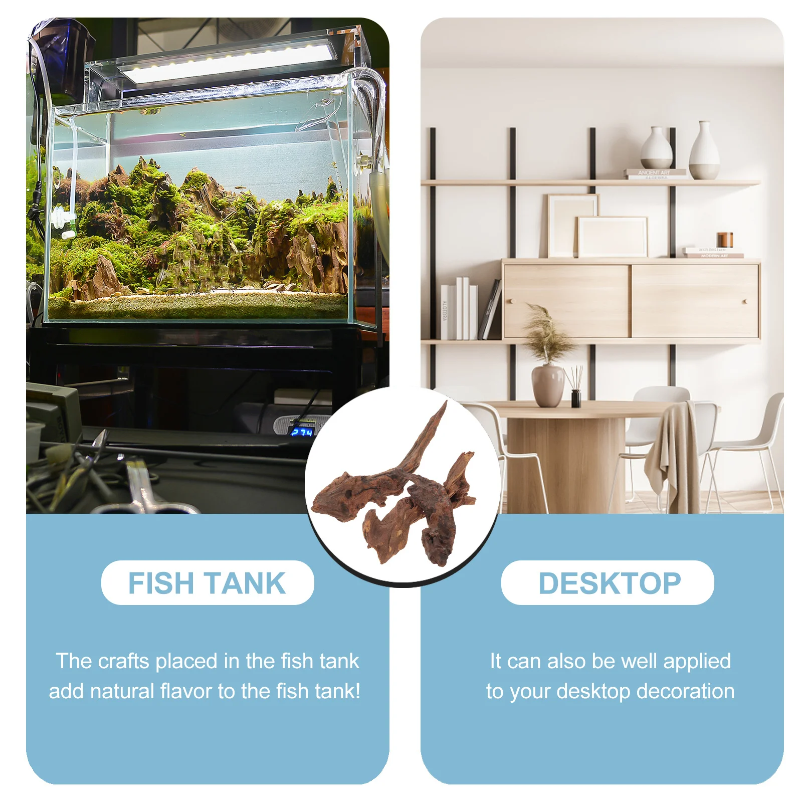3 قطع محاكاة الجذع الديكور دائم الأرجواني الخشب حوض السمك الاصطناعي حوض للأسماك الحلي محاكاة الجذع #1