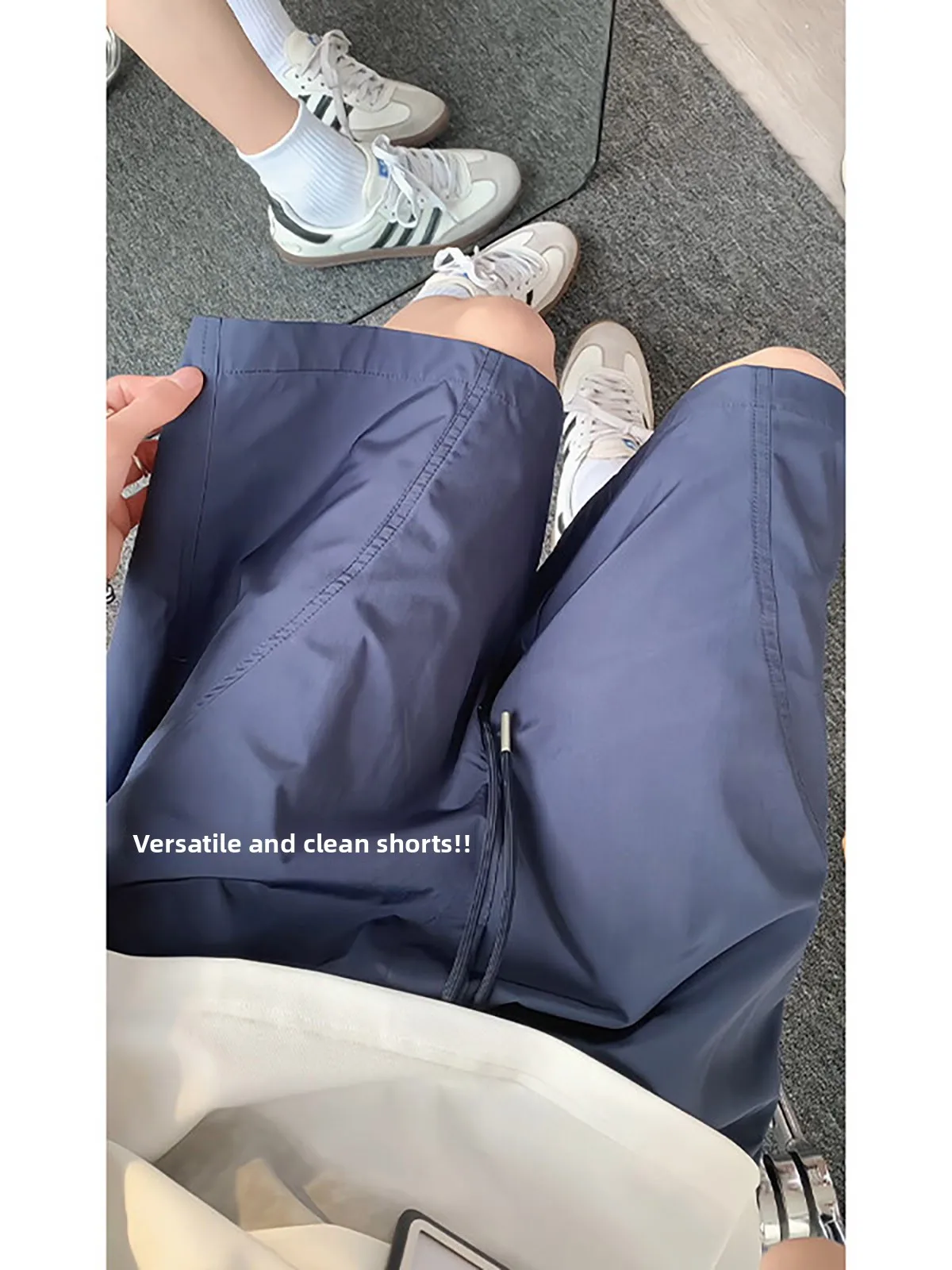 Trendy Ice Silk Short Shorts for Men Summer Quick Dry Slim Fit Sports Breathable Cool Feeling Blue Jeans Straight Leg Five In...