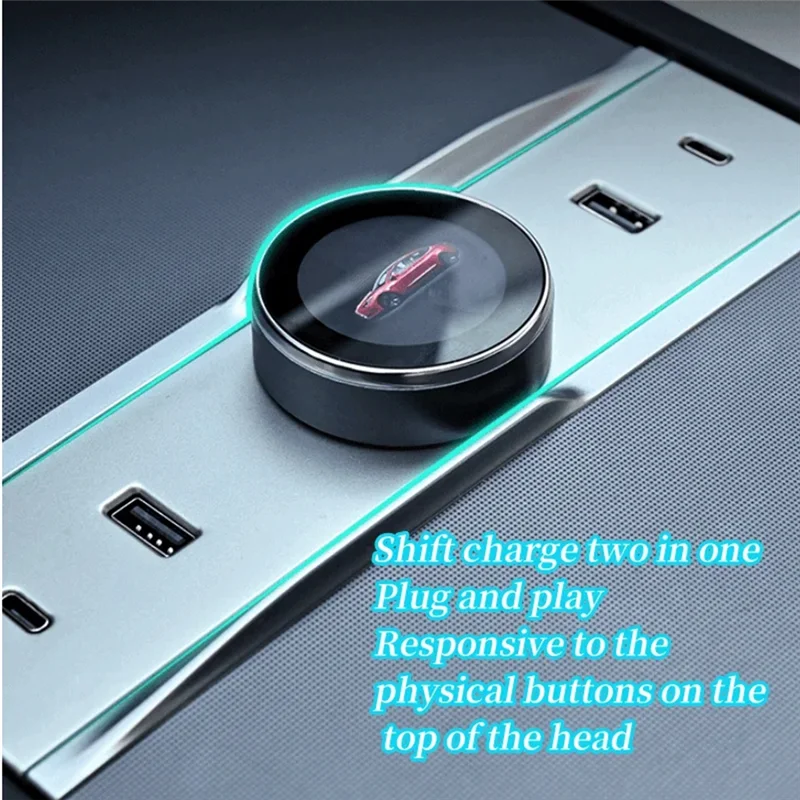 

GW-For Tesla Model 3 Highland Car LCD Gear Shift Button Control Docking Station USB Type-C Port 2 In 1 Shift Knob & Charge Parts