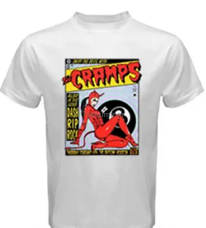 The Cramps Concer Band Tour Tee White T-Shirt For Men'S Tee Shirt Short Sleeve Tops