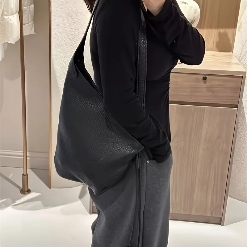 

Fashionable Leather Ladies Bag, Zipper Closure, Plain Color Backpack Simple Shoulder Bag, Commuting Leisure Armrest Bags