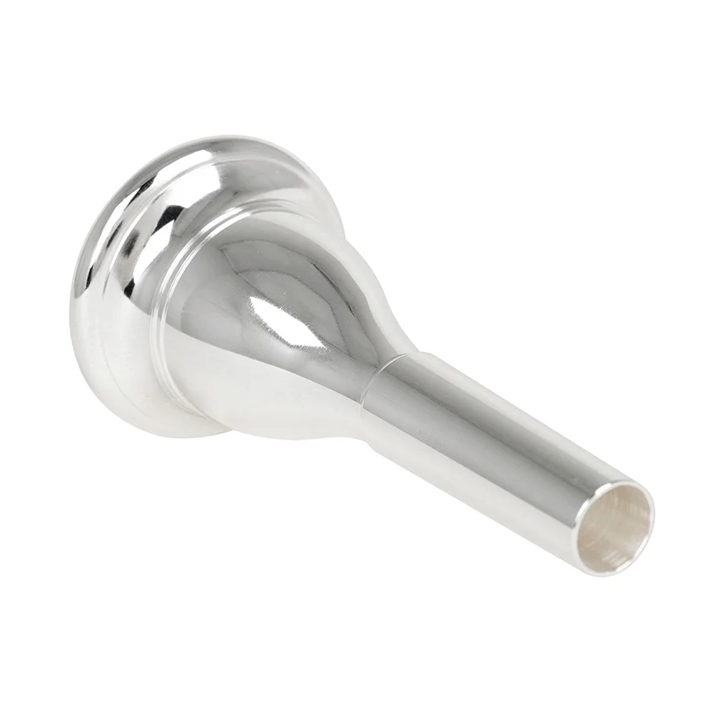 

Tuba Mouthpiece 13.3mm Silver Plated Brass Instrument Accessory Durable CNC Process Easy to Play Strong Sound Smooth Surface All