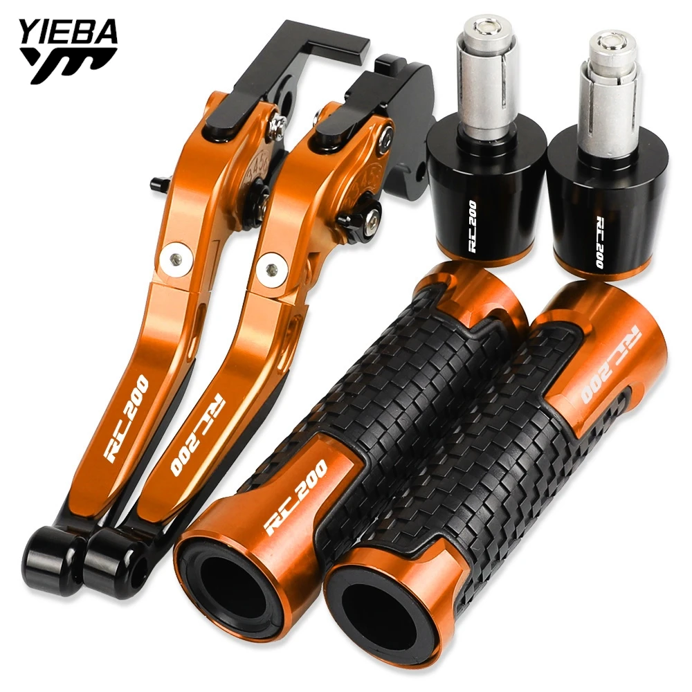 

RC 200 Motorcycle Aluminum Adjustable Extendable Brake Clutch Levers Handlebar Hand Grips end For RC200 2014 2015 2016 2017-2023