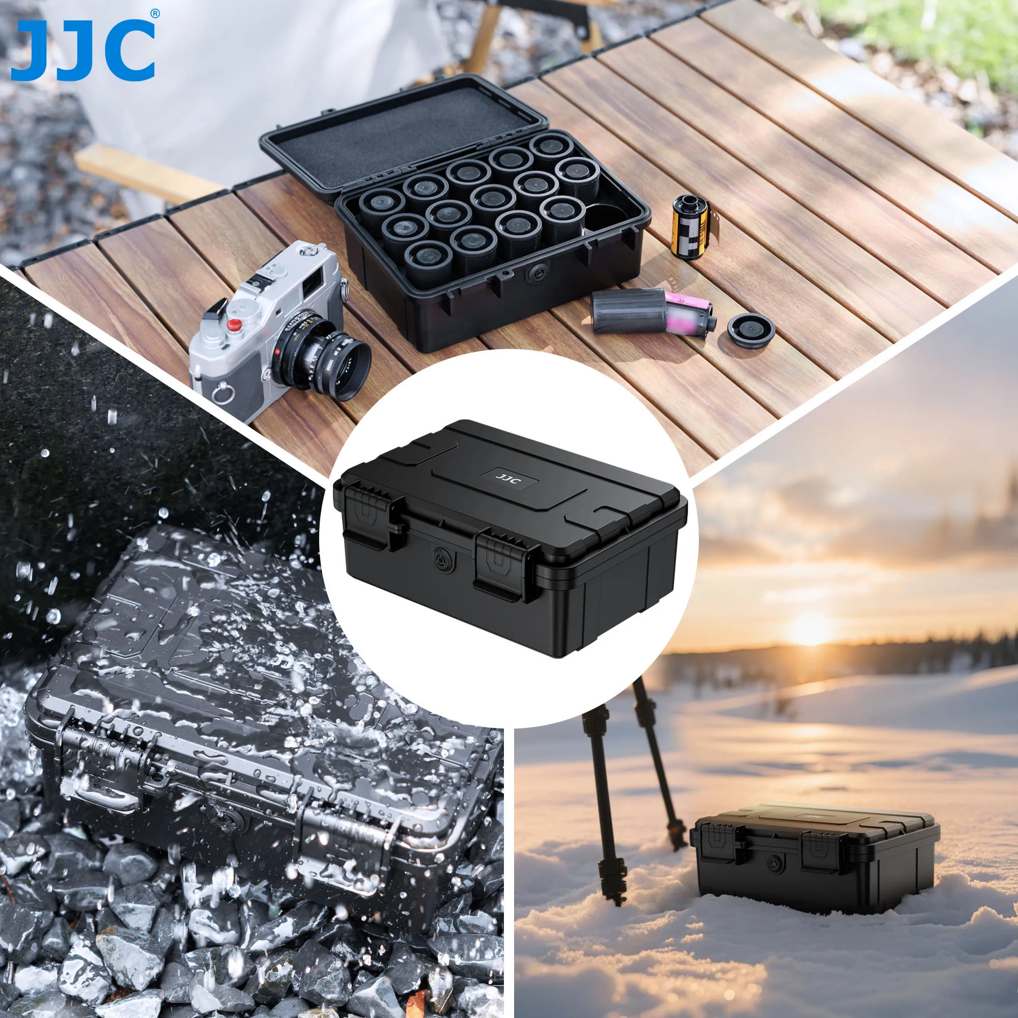 Модернизированный пленочный чехол JJC 35 мм вмещает 15 рулонов пленки, водонепроницаемый жесткий чехол для хранения фотографической пленки, пленочные канистры 135 мм с крышкой