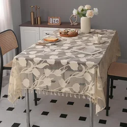 Simple Nordic Tablecloth, Rectangular Dining Table Cover with Tassel Edging, Waterproof Home Use, Wholesale