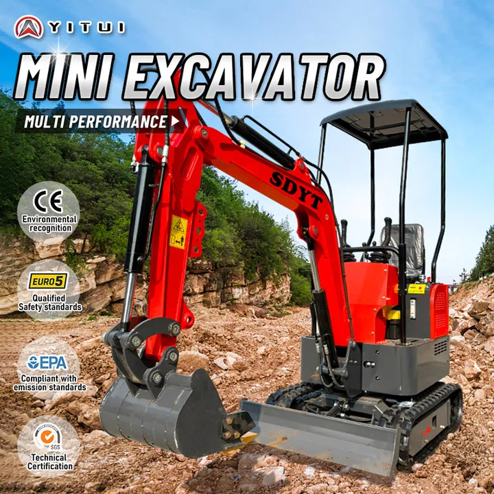 미니굴삭기 1.2톤 맞춤형 공장도 가격 직판 CE EPA 유로 5 다기능 캐빈 미니굴삭기
