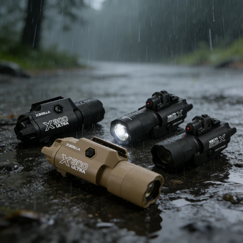 

2026 1/3/5pcs X300U/X400 Tactical Nylon Flashlight - 20mm Rail LED Strobe Light for Airsoft Hunting Maximize Visibility