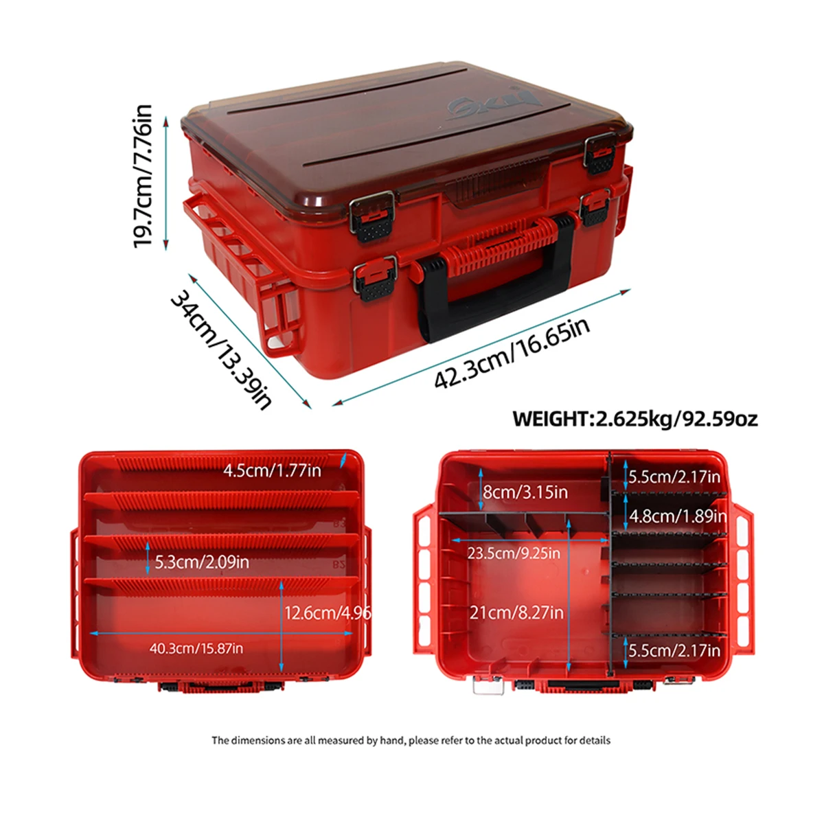 SKY  Fishing Tackle Box Double Layer Professional Fishing Accessories Storage Case Hand or Shoulder-carrying Fishing Box