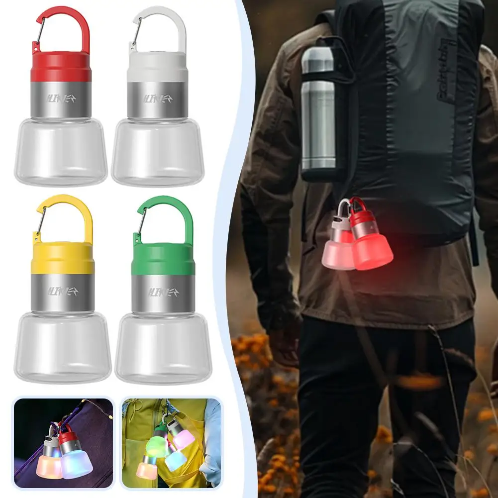 

Креативная походная лампа-бутылка для воды, перезаряжаемая через USB, портативный атмосферный светильник, подвесной прожектор-фонарь для активного отдыха и походов, 1 шт.