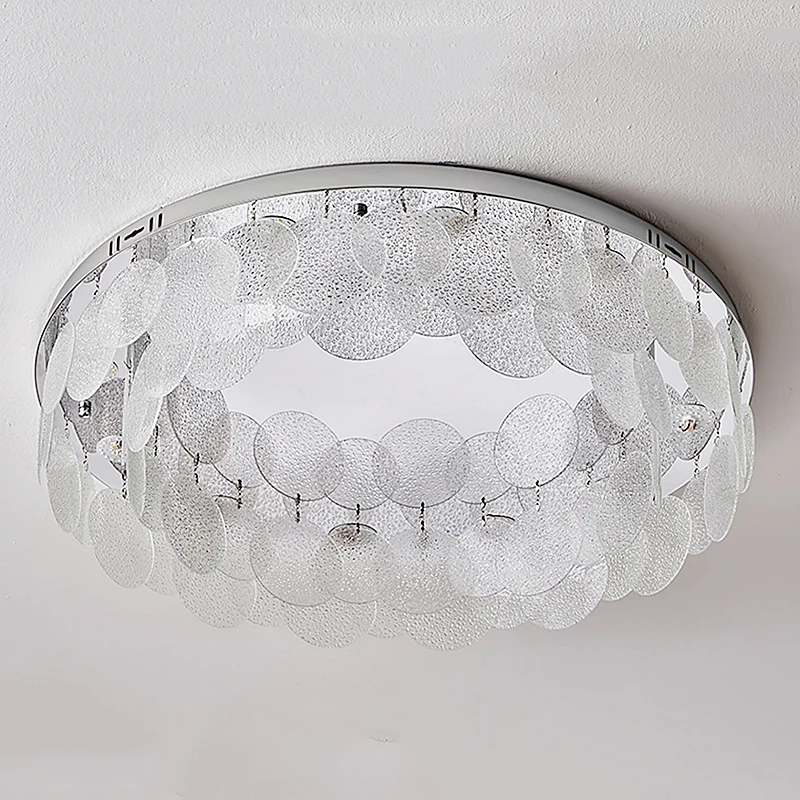 

Light Luxury Glass Ceiling Lamp Living Room Bedroom Round Study Bedroom Lighting